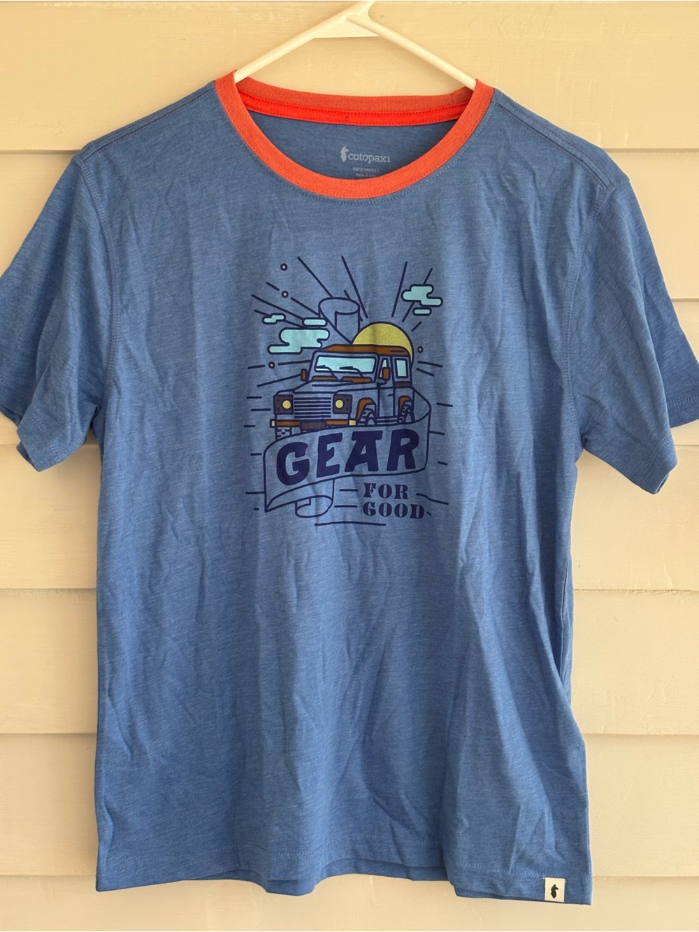 cotopaxi Blue Short-Sleeve  T-Shirt Gear For Good Graphic Unisex Kid’s Large NWT